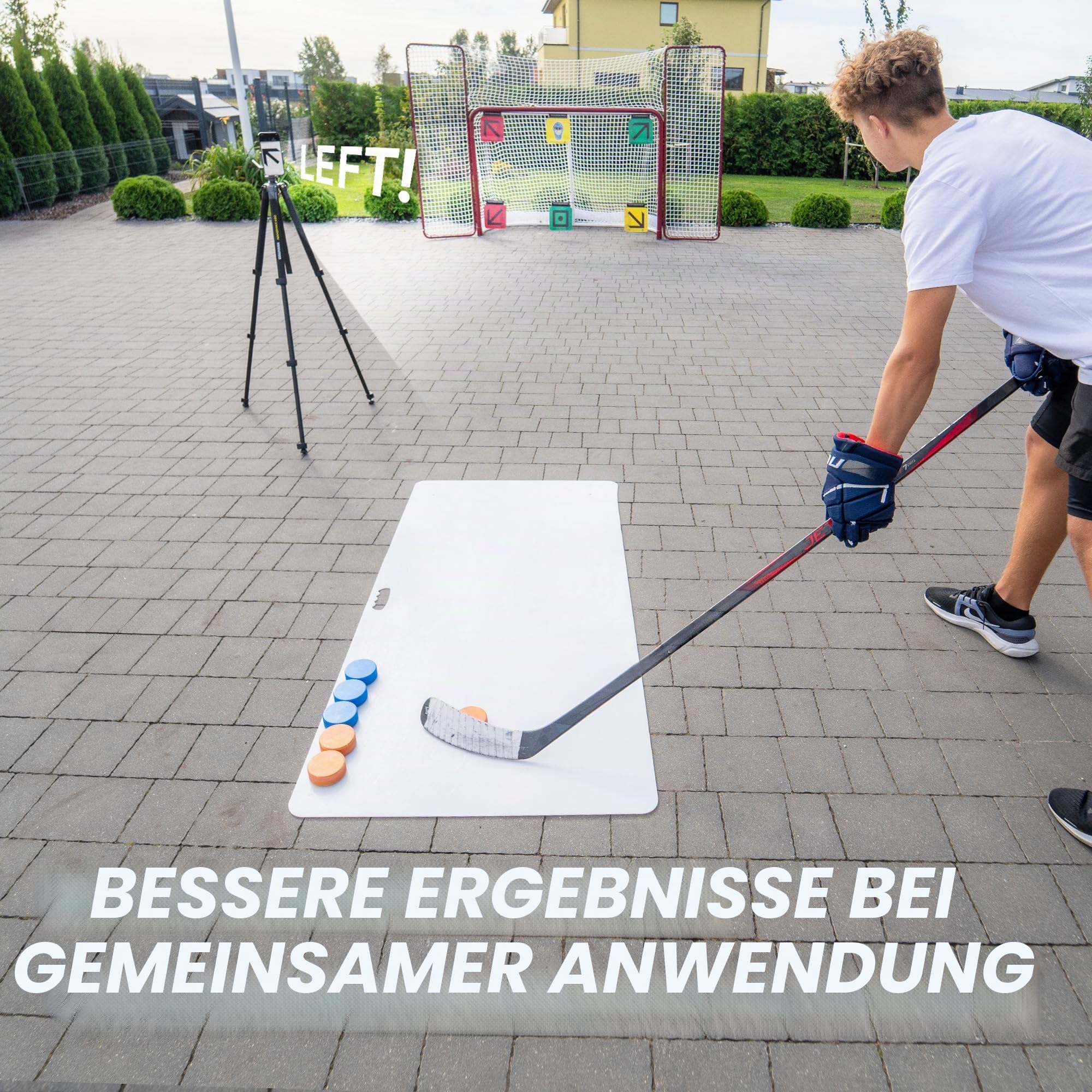 Hockey Revolution My Shoot Pad - Eishockey Schläger Trainingsplatte für On Off-Ice Training - Eishockey Spielzeug mit Griff - Simuliert Eisgefühl - Puck Eishockey Übung von Profis getestet (740x1500)