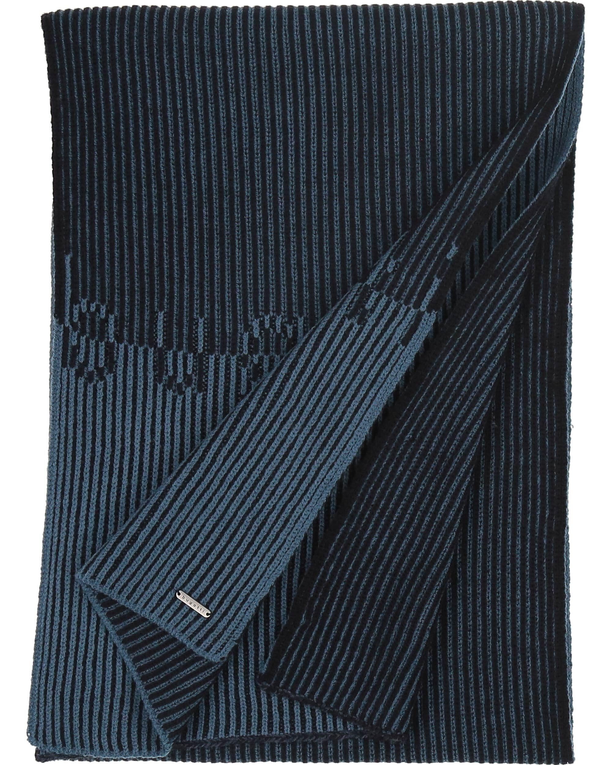 bugatti bufanda de hombre con letras - 30 x 180 cm - Bufanda de invierno con motivo acanalado
