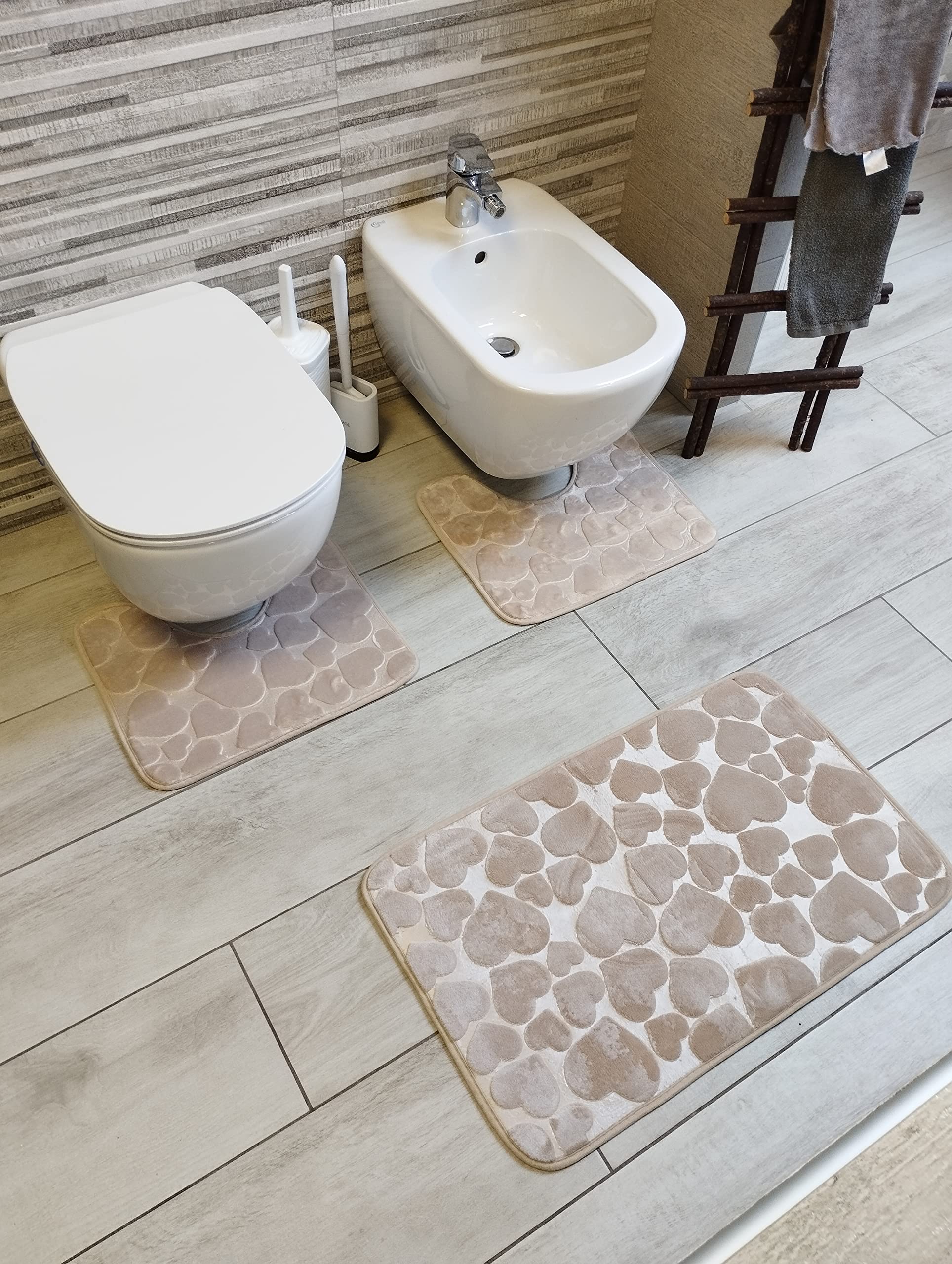 Tappeto Bagno Antiscivolo 52x52 Cm - Antimuffa E Lavabile | Per Doccia E Vasca | Colore Tortora - Foto 7