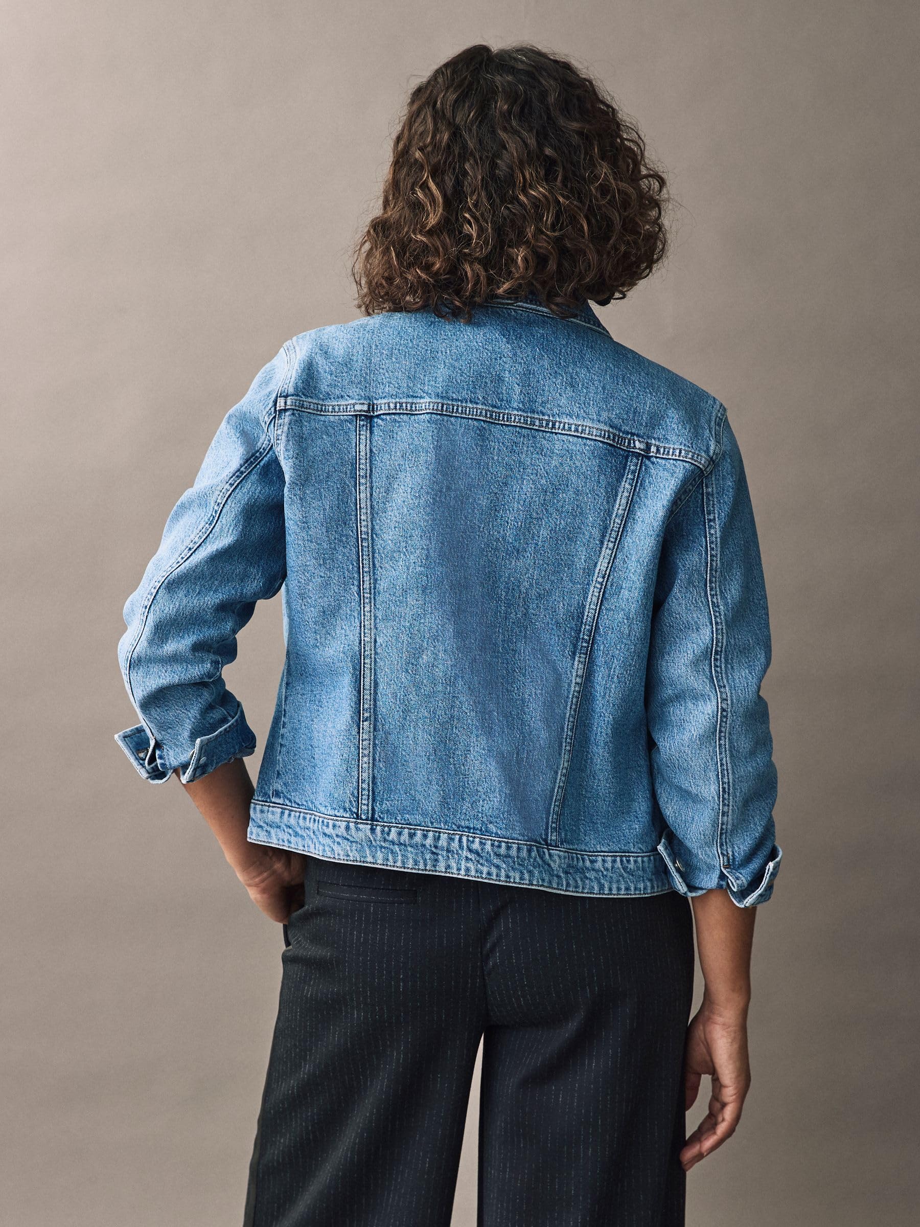 NEXT Mujeres Chaqueta Vaquera de Corte Ajustado para Busto Grande