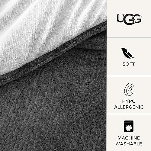 Miniatura 4 de UGG 32538 Remina - Juego de edredón de 5 piezas tamaño King, California King, edredón lujoso y dos fundas de almohada con almohada decorativa de 18