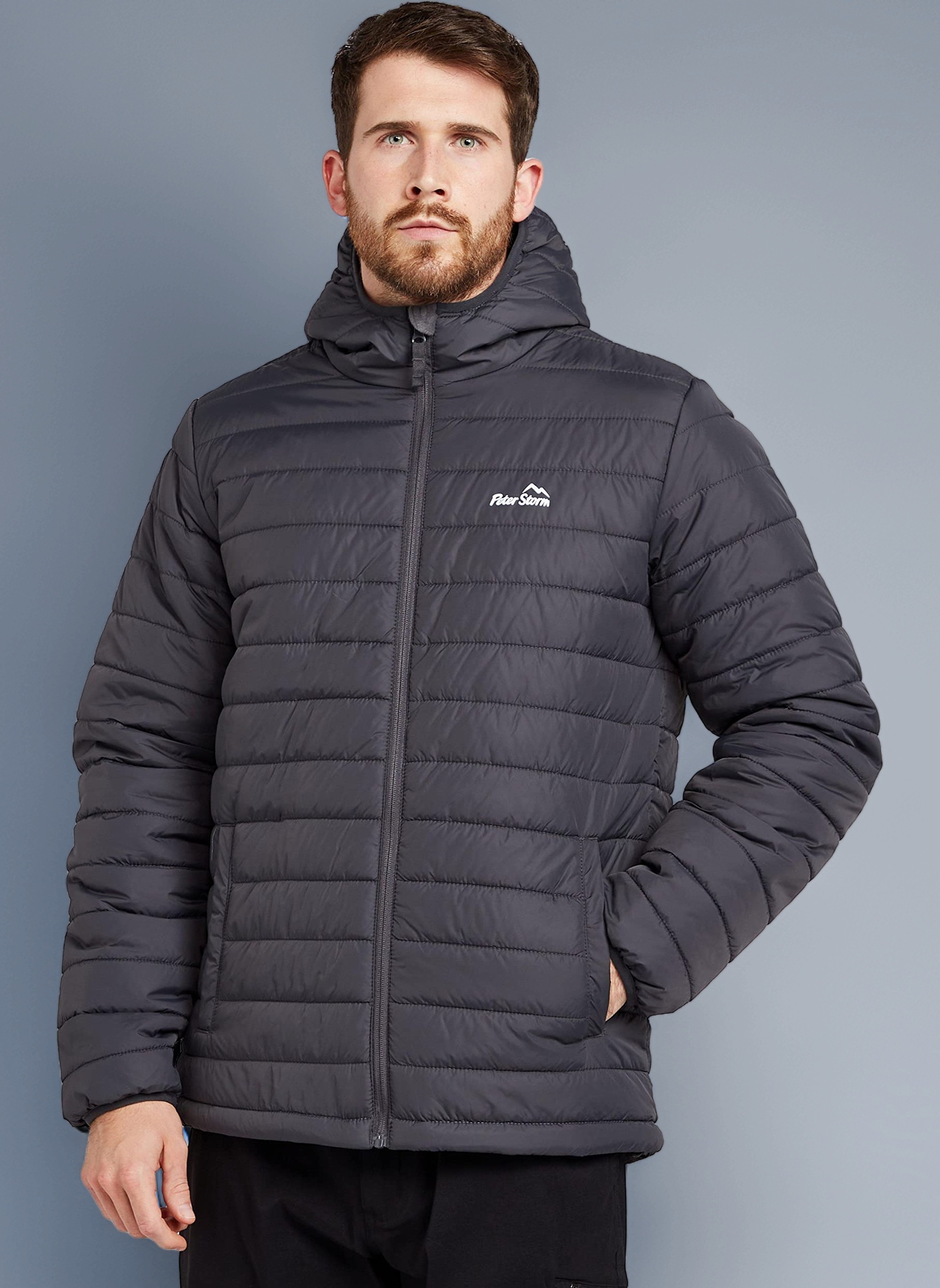 Peter Storm Men’s Blisco Jacket with Hood & 2 Pockets, Insulated, Water Repellent & Lightweight Puffer Coat for Cold Weather & Winter, Ideal for Walking, Hiking & Everyday Casual Wear
