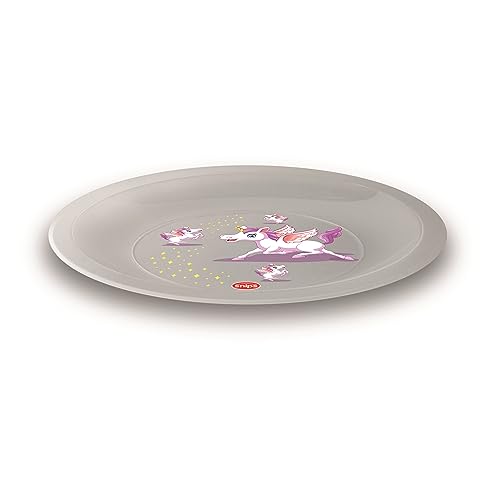 Snips, Set of 12 Washable Hard Plastic Plates, Reusable Plastic Plates, Unicorn Decoration, Diameter 23.5 cm, Made in Italy - Image 3