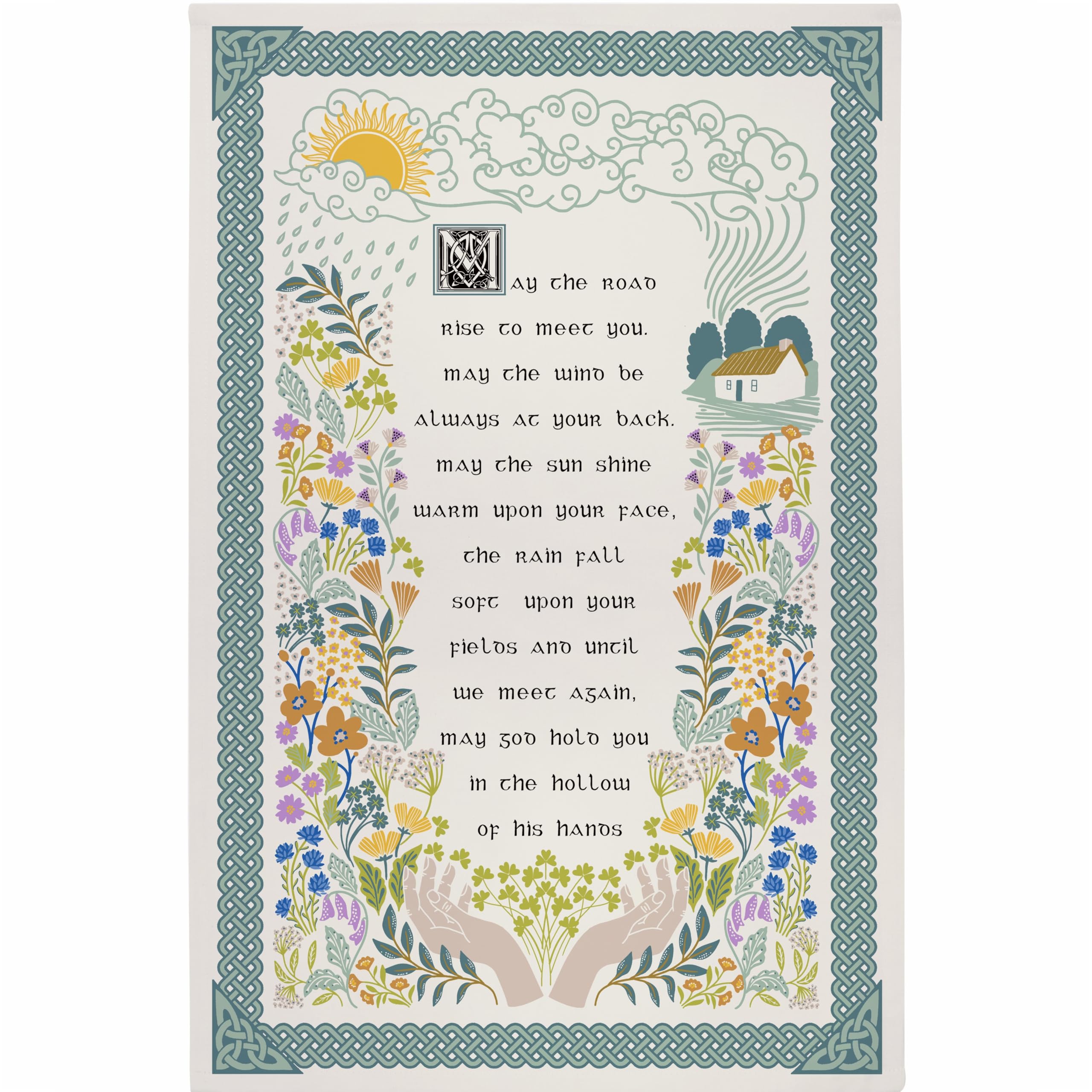 Ulster Weavers Green Irish Blessing Tea Towels (74 X 48Cm), 100% Cotton, Kitchen Towel/Cloth, Dish Cloths, Irish Gifts, Ireland Souvenirs