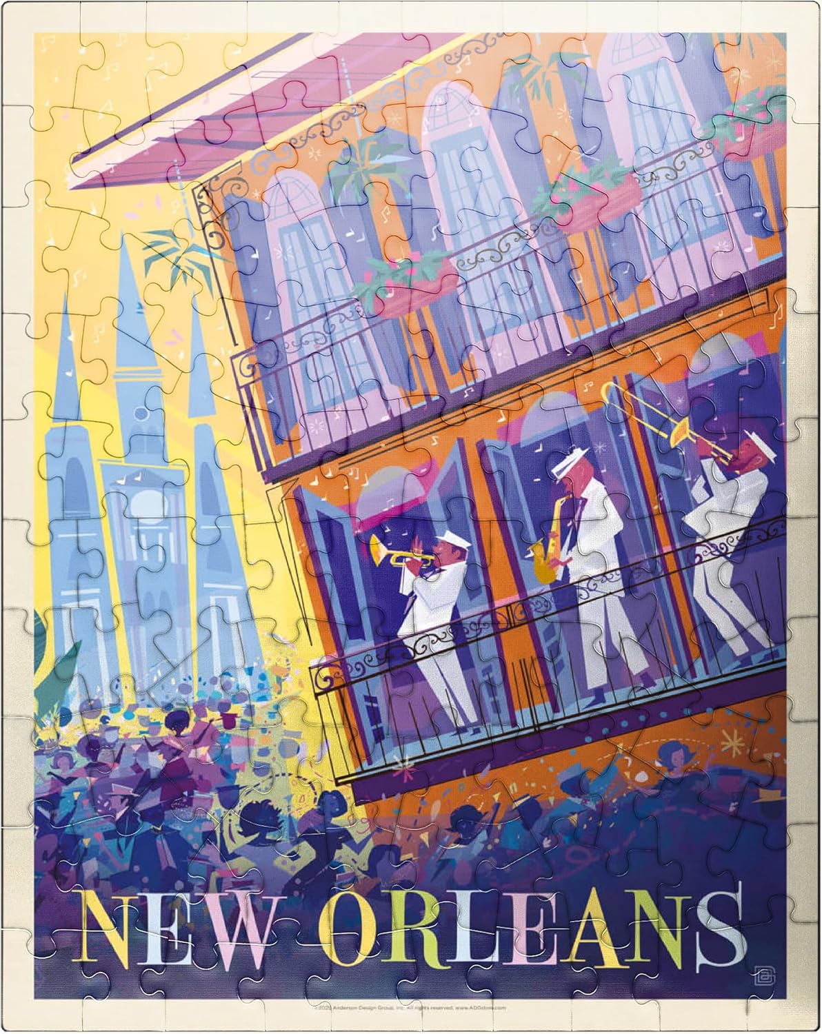 MyPuzzle New Orleans: Dancing in The Street (Mod Design) - Premium 500 Piece Jigsaw Puzzle for Adults