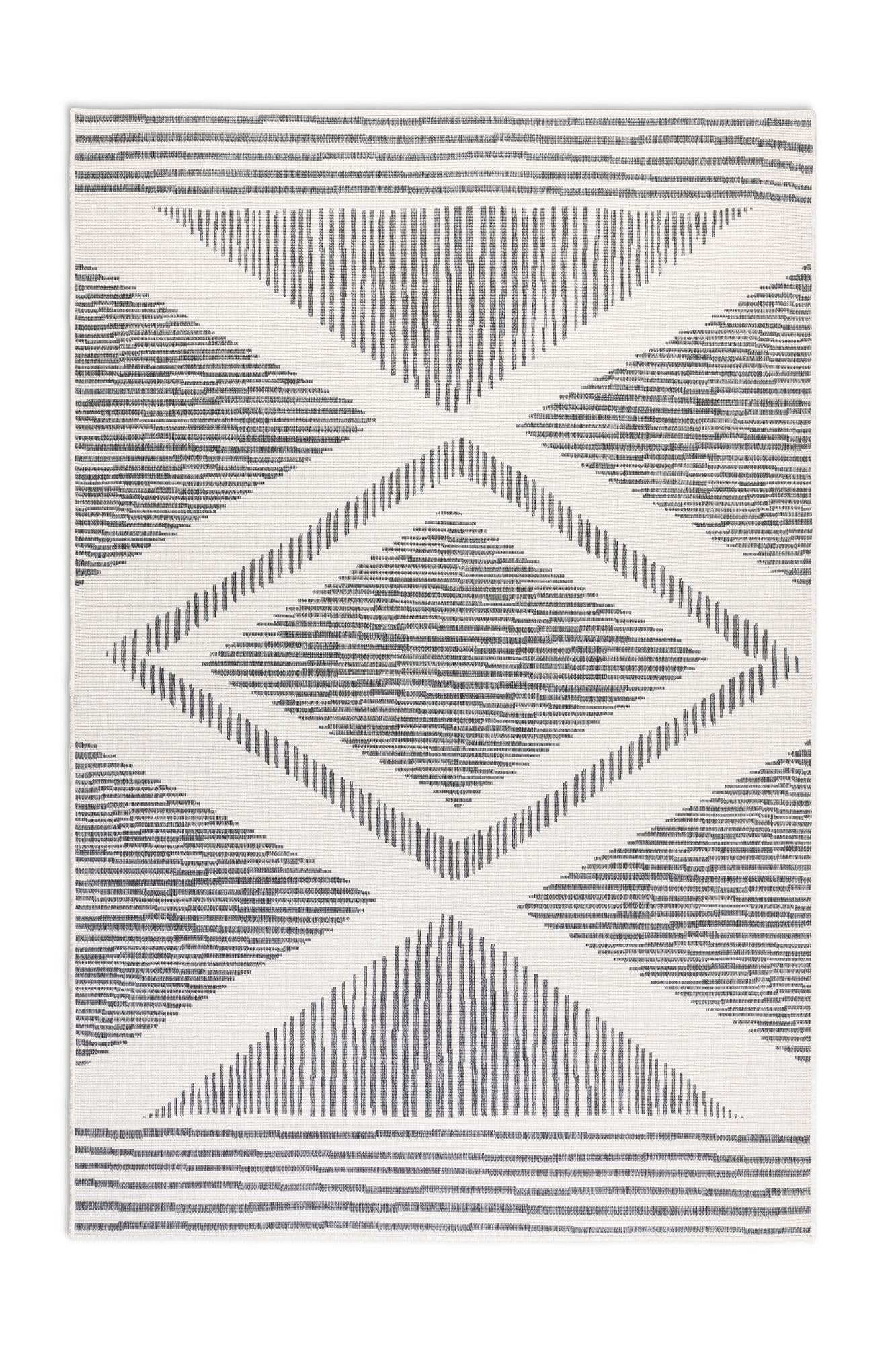 Elle Decoration Tapis réversible pour l'intérieur et l'extérieur - Résistant aux intempéries et imperméable - Motif Moderne à Losanges - Motif géométrique - Tapis d'extérieur pour Jardin, Balcon,