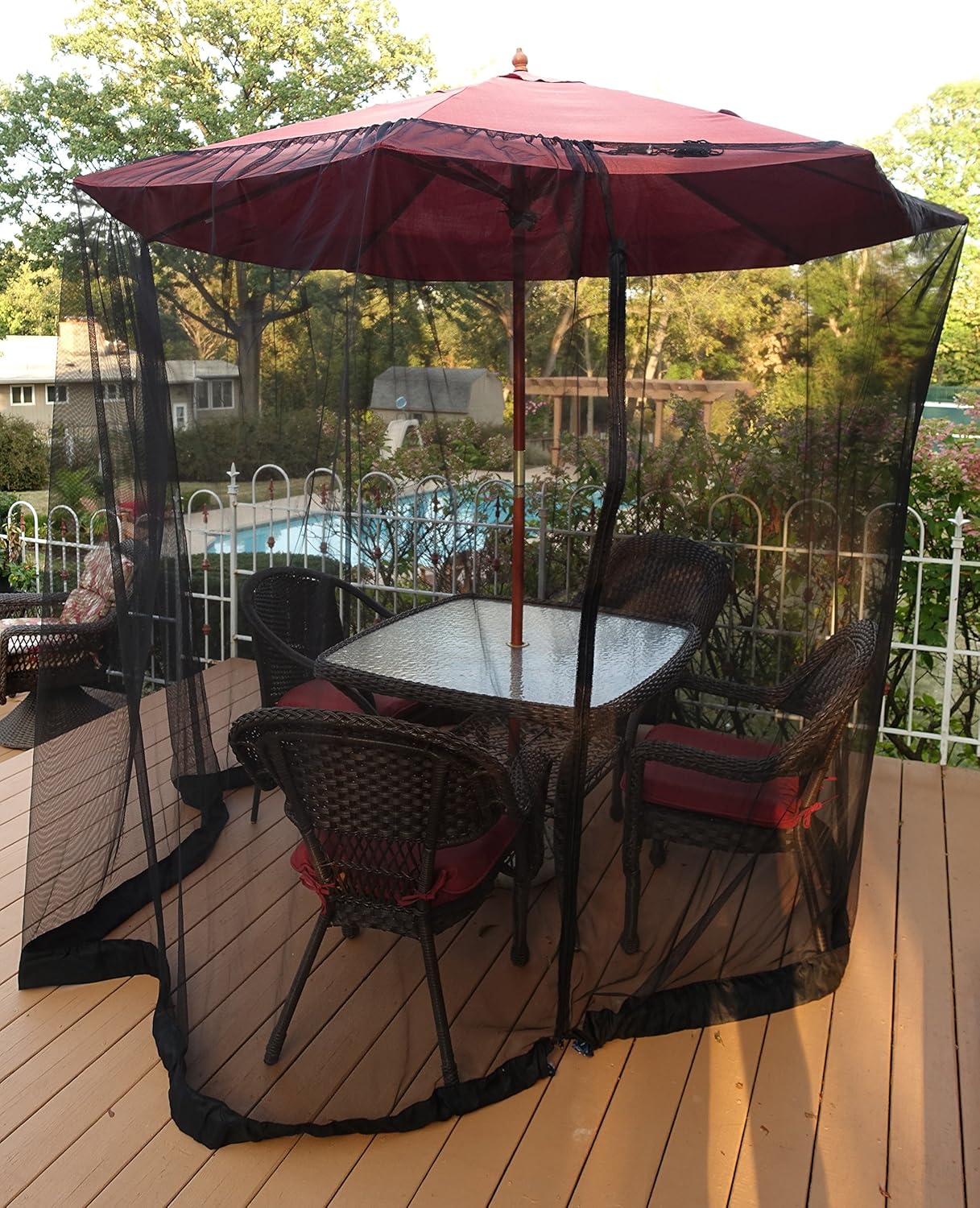 Patio Umbrella Mosquito Netting Polyester Mesh Screen