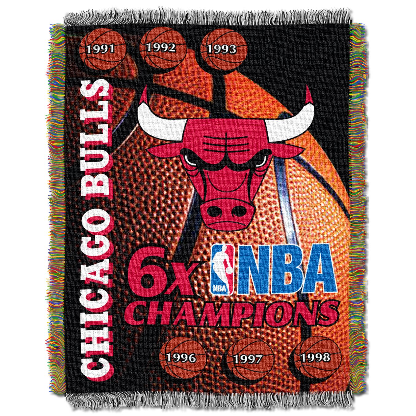 Officially Licensed NBA "Commemorative" Woven Tapestry Throw Blanket, Multi Color, 48" x 60"