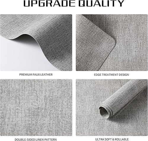 Miniatura 4 de Juego de 4 manteles individuales de 12 x 18 pulgadas, resistentes al calor, para mesa de comedor, 100% impermeables, a prueba de aceite, lavables,