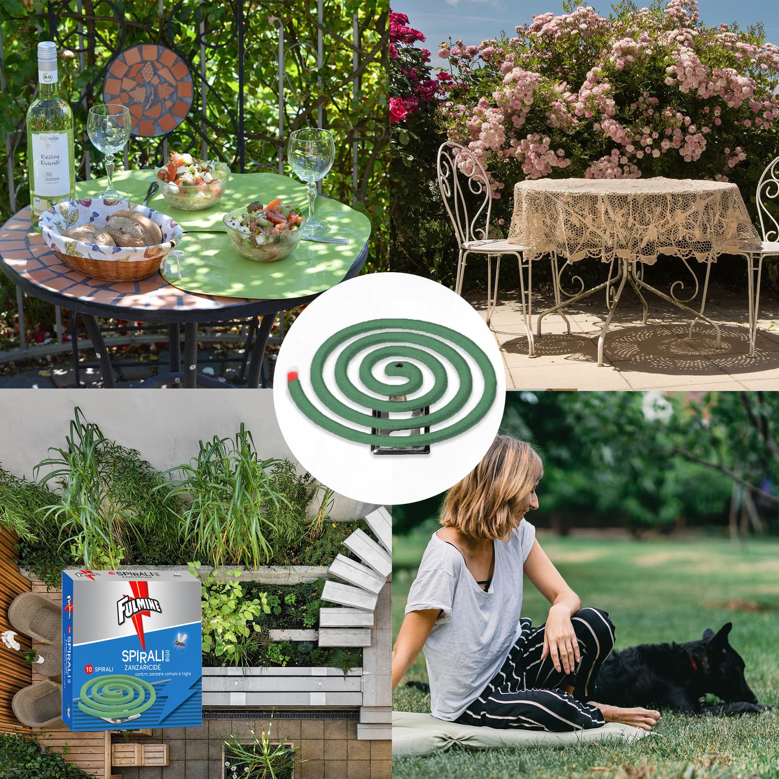 Spirali Antizanzare,Confezione da 240 Spirali,Efficaci fino a 6 Ore,MADE IN ITALY Contro Zanzare Comuni e Tigre,Adatto per il Giardino Esterno, il Balcone e la Terrazza