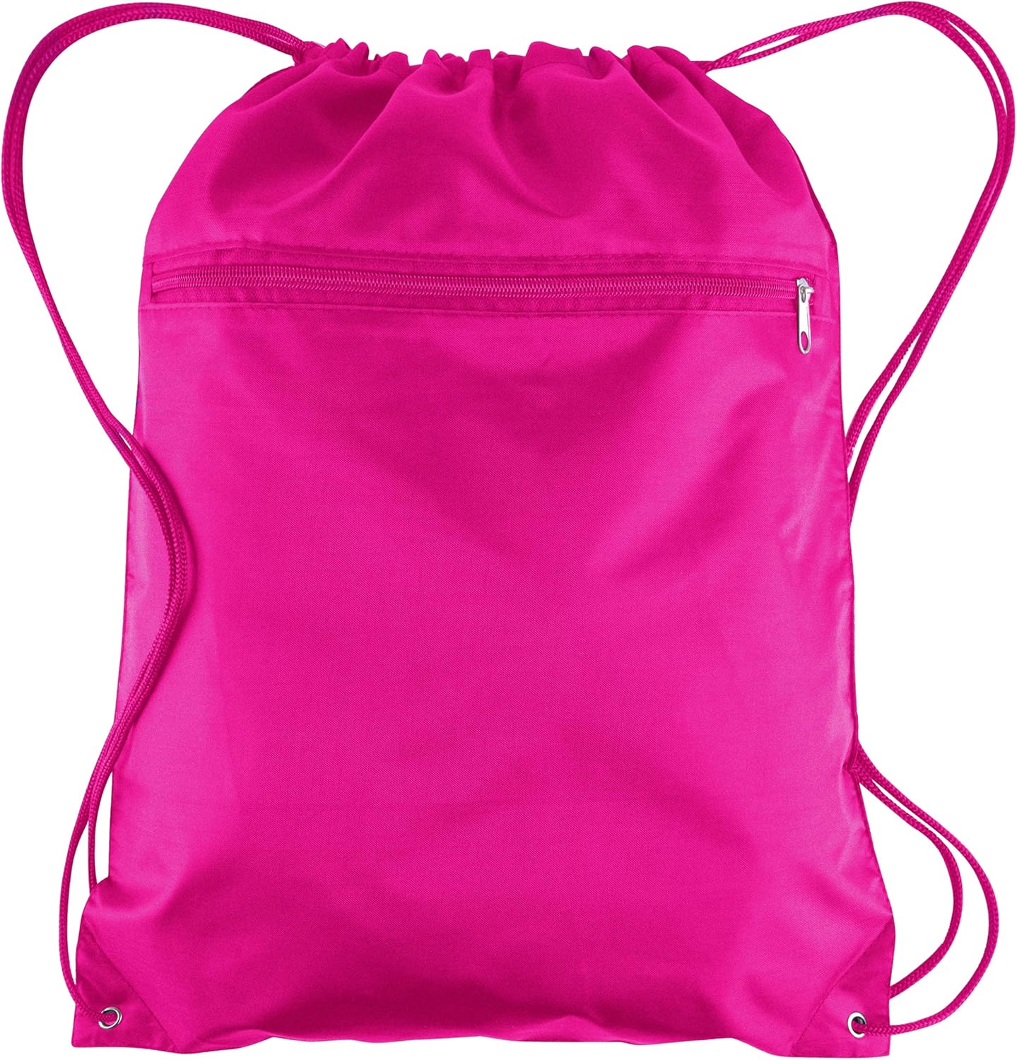  | BagzDepot (12 Pack) Promotional Polyester Drawstring Backpack Sack Bag (NATURAL) | Drawstring Bags