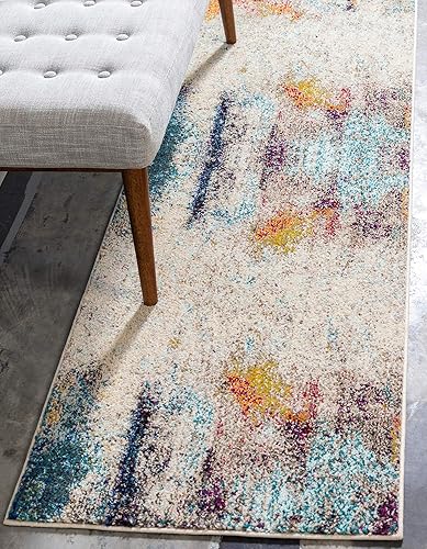 Tapete abstracto Unique Loom, colección Estrella, moderno, multiárea, Polipropileno, Beige