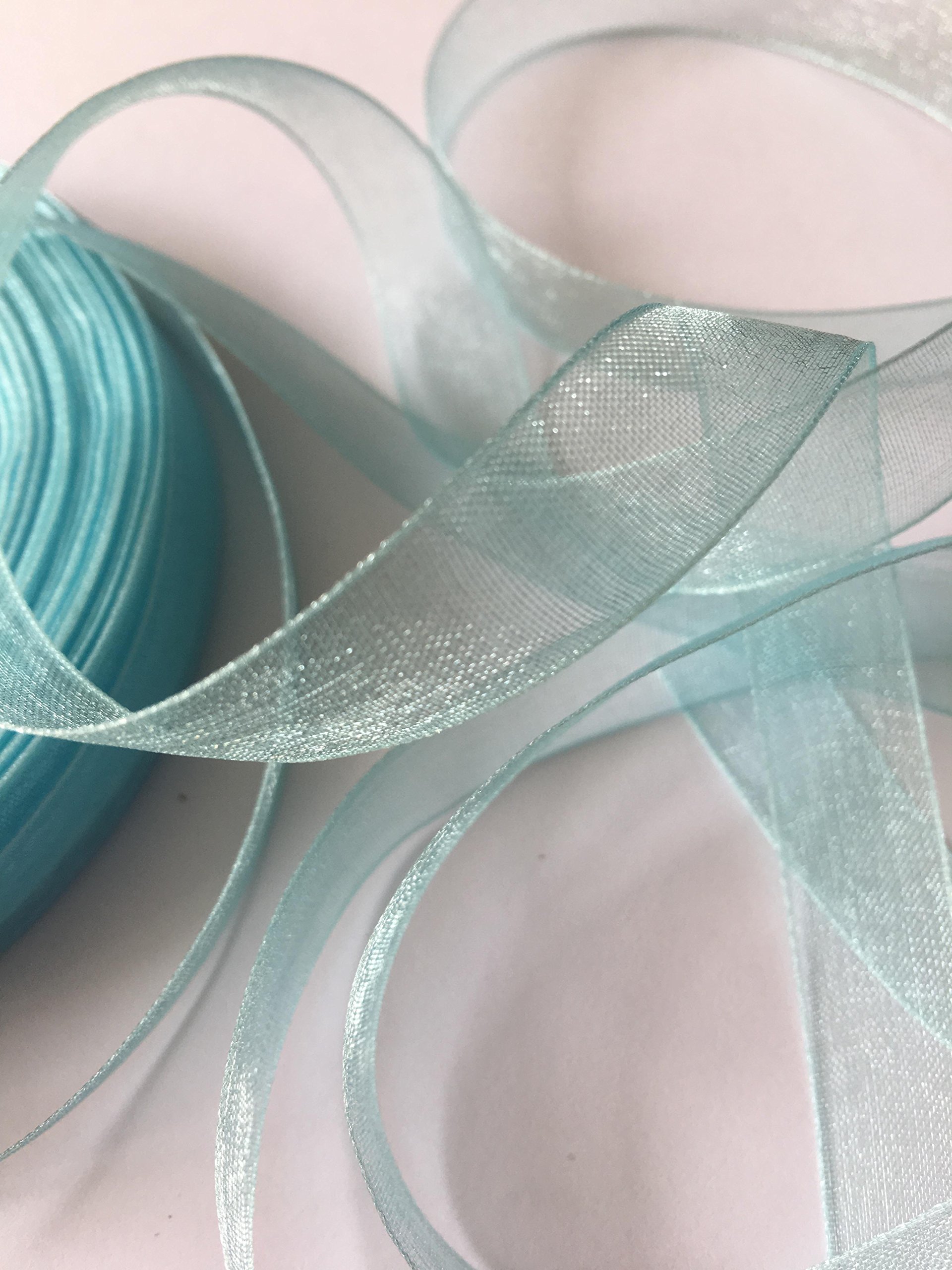 Diy Wedding & Crafts Baby Blue Organza Sheer Ribbon (1 Roll) 12Mm 50Yards/45 Metres (Baby Blue)