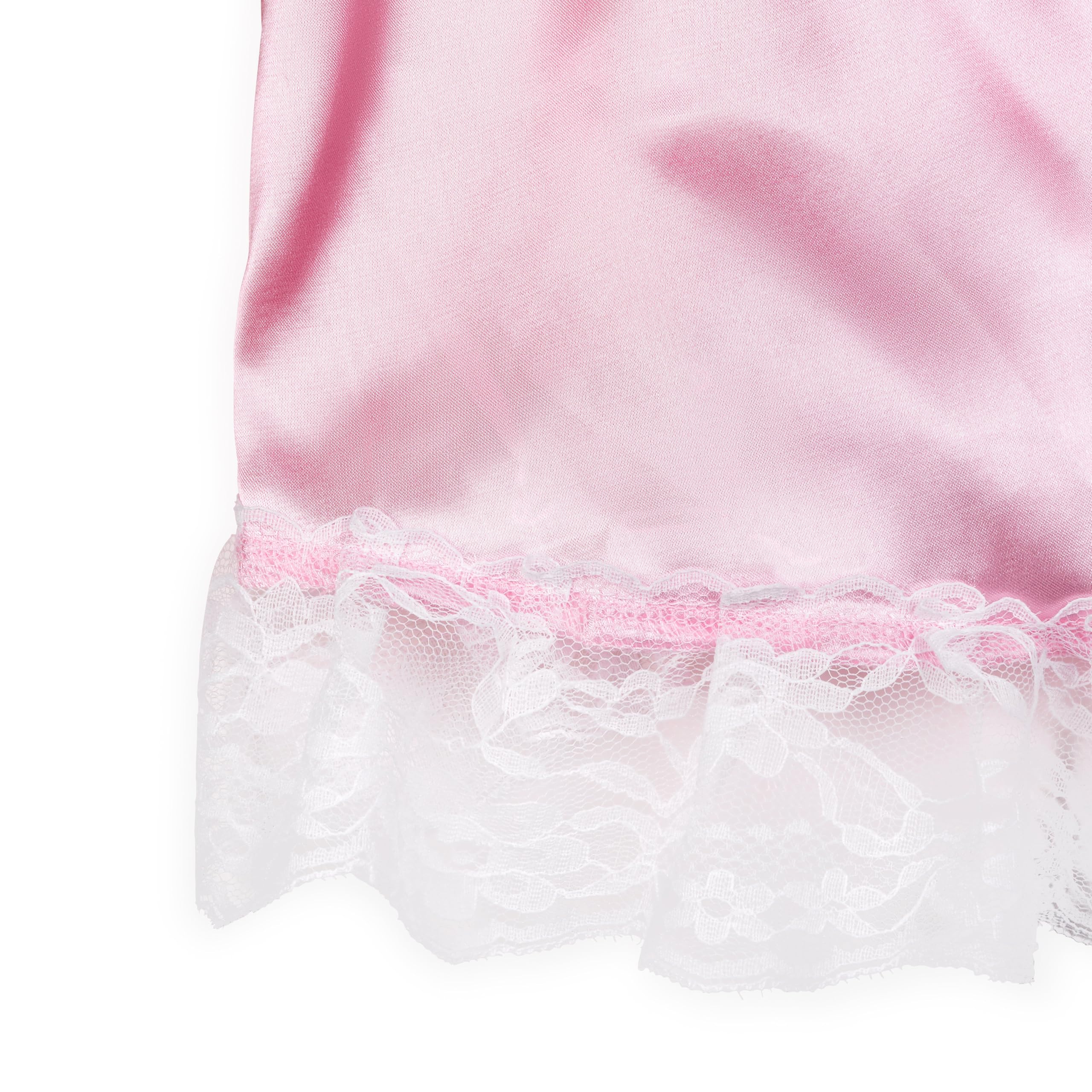 Satini Camisón Sissy Raso Encaje Estilo Doncella | Falda de Vuelo, Lazo a Juego, Cintura Elástica, Puños Fruncidos, Sin Cremallera, Cosplay y Crossdressing, Tallas S-XXL