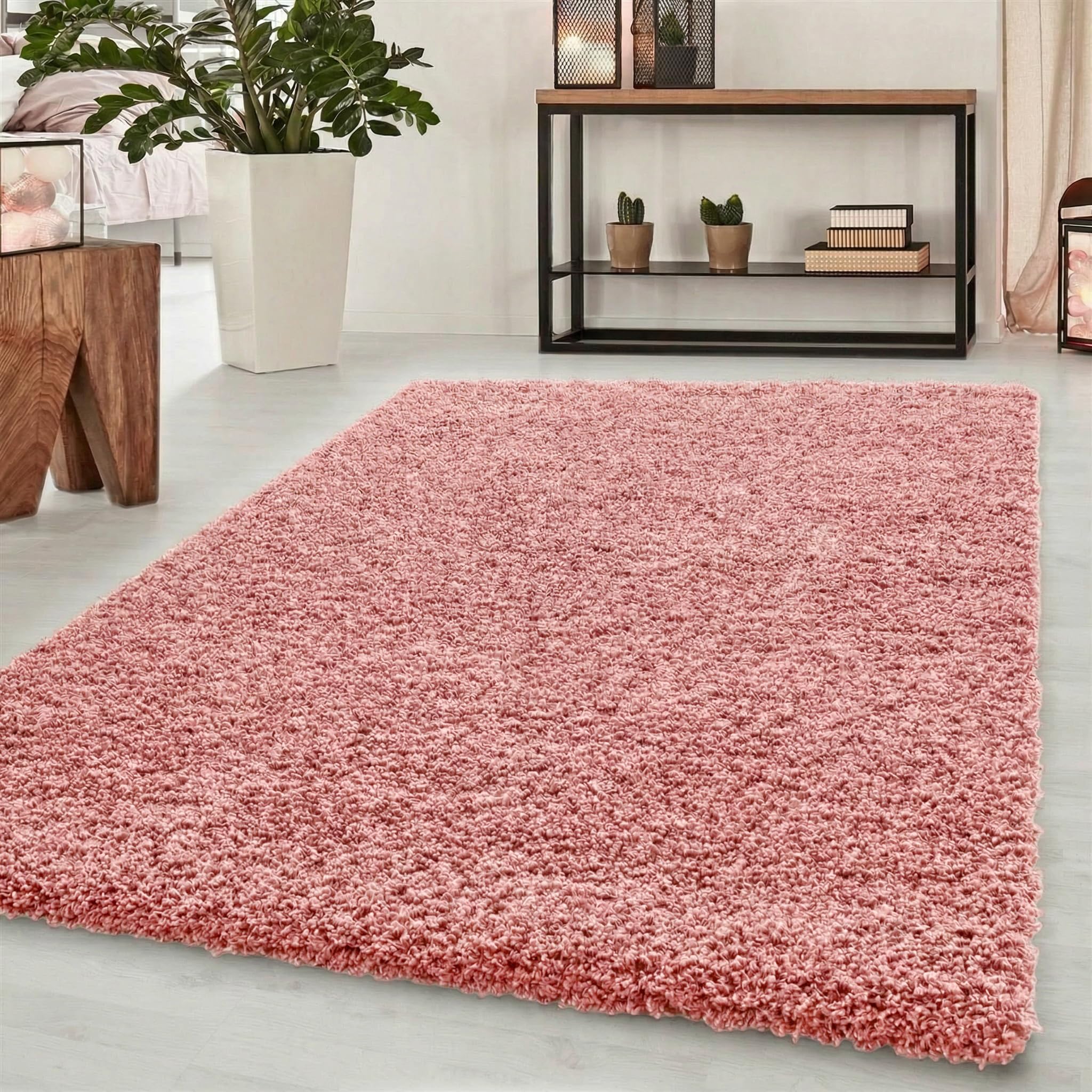 Abaseen Small Large Shaggy Rug Modern Rugs Living Room Extra Large Small Medium Rectangular Size Soft Touch Thick Pile Living Room Area Rugs Non Shedding (Baby Pink, 60x110 cm) โ image 1