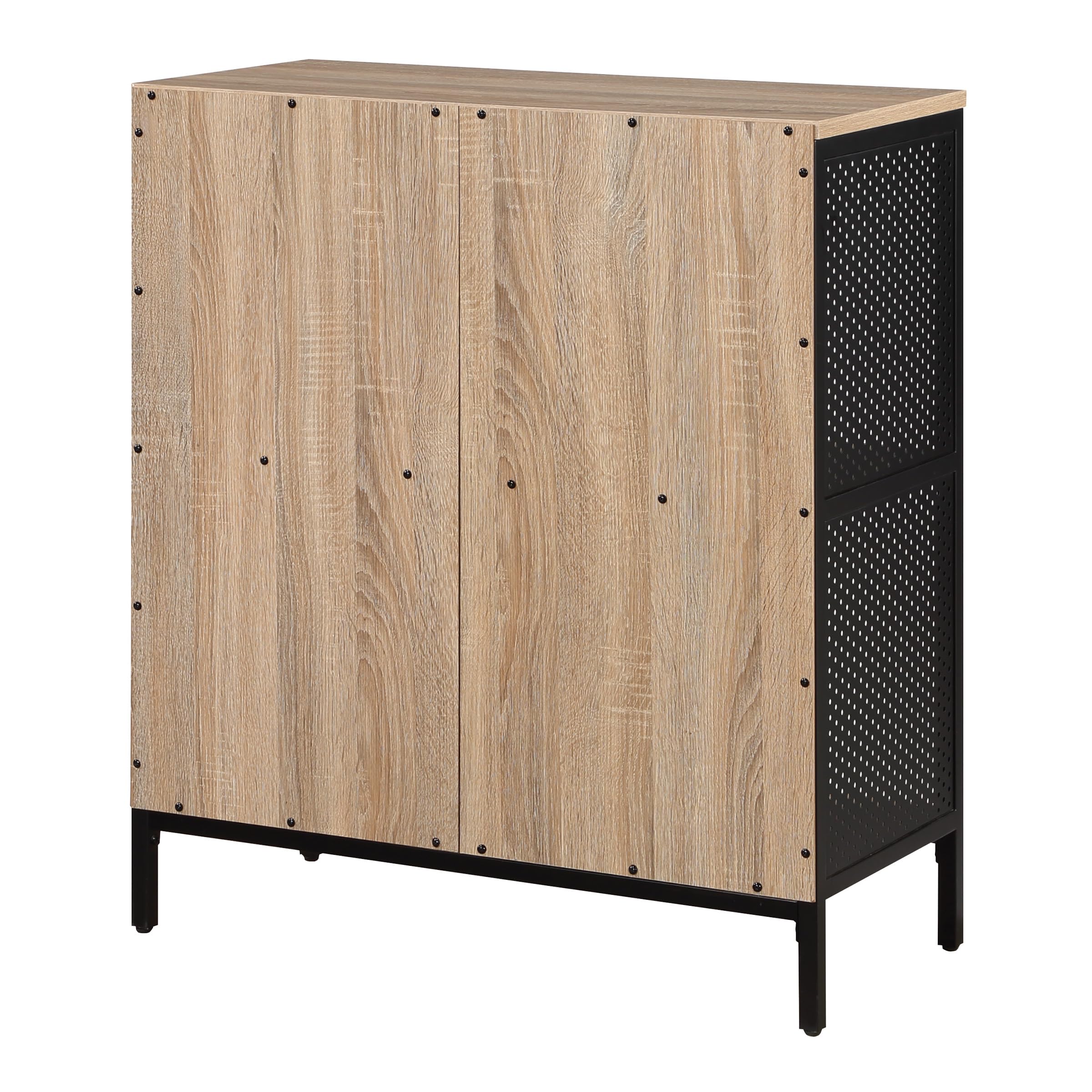 OSP Home Furnishings Ace nowoczesny regał na książki z 4 kostkami, wykończenie rzeki dąb