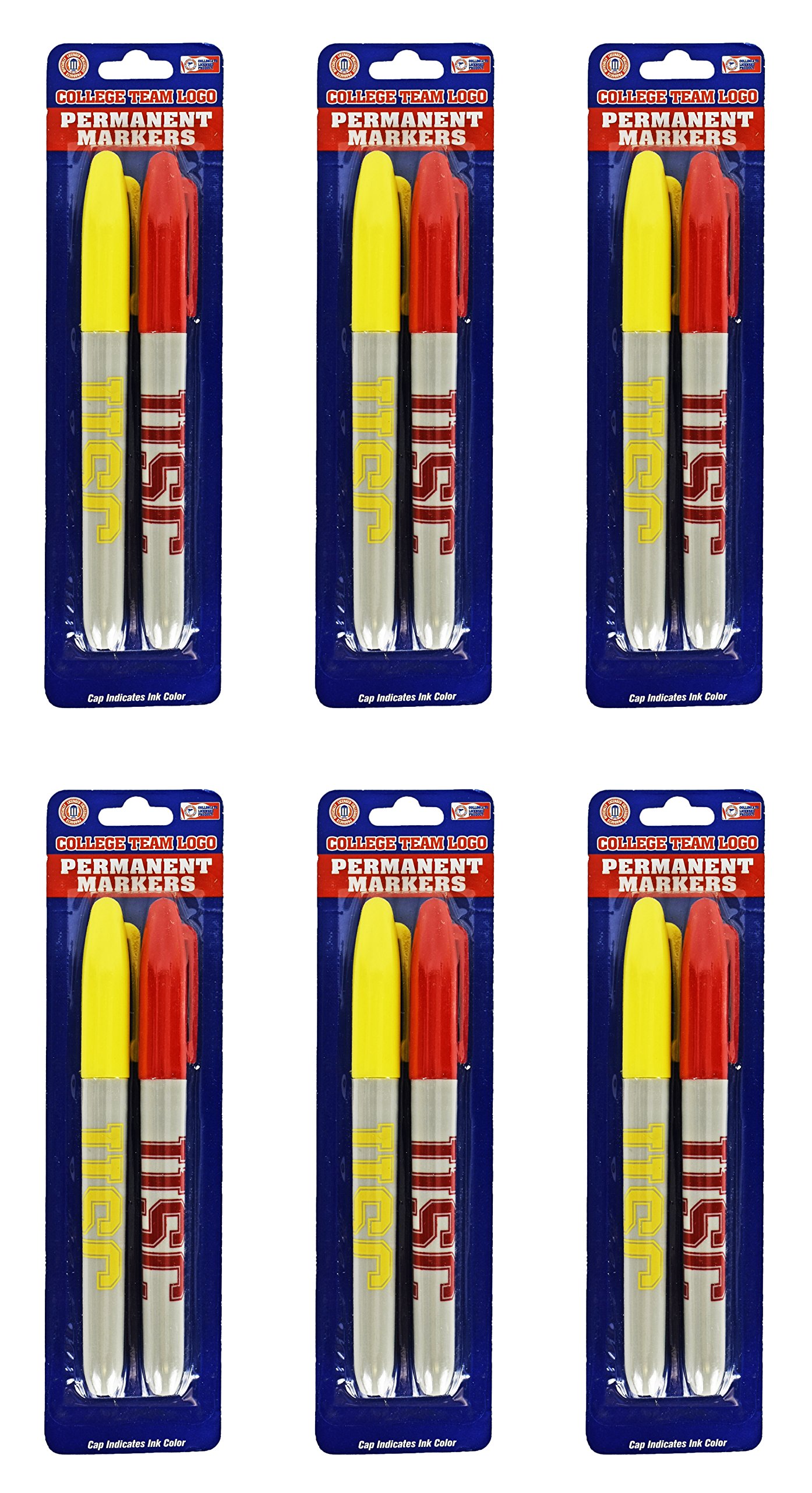 Photo 1 of Set of 24 College Football Themed Permanent Markers. Cap Indicates Color - 5.5" -(Pack of 24)