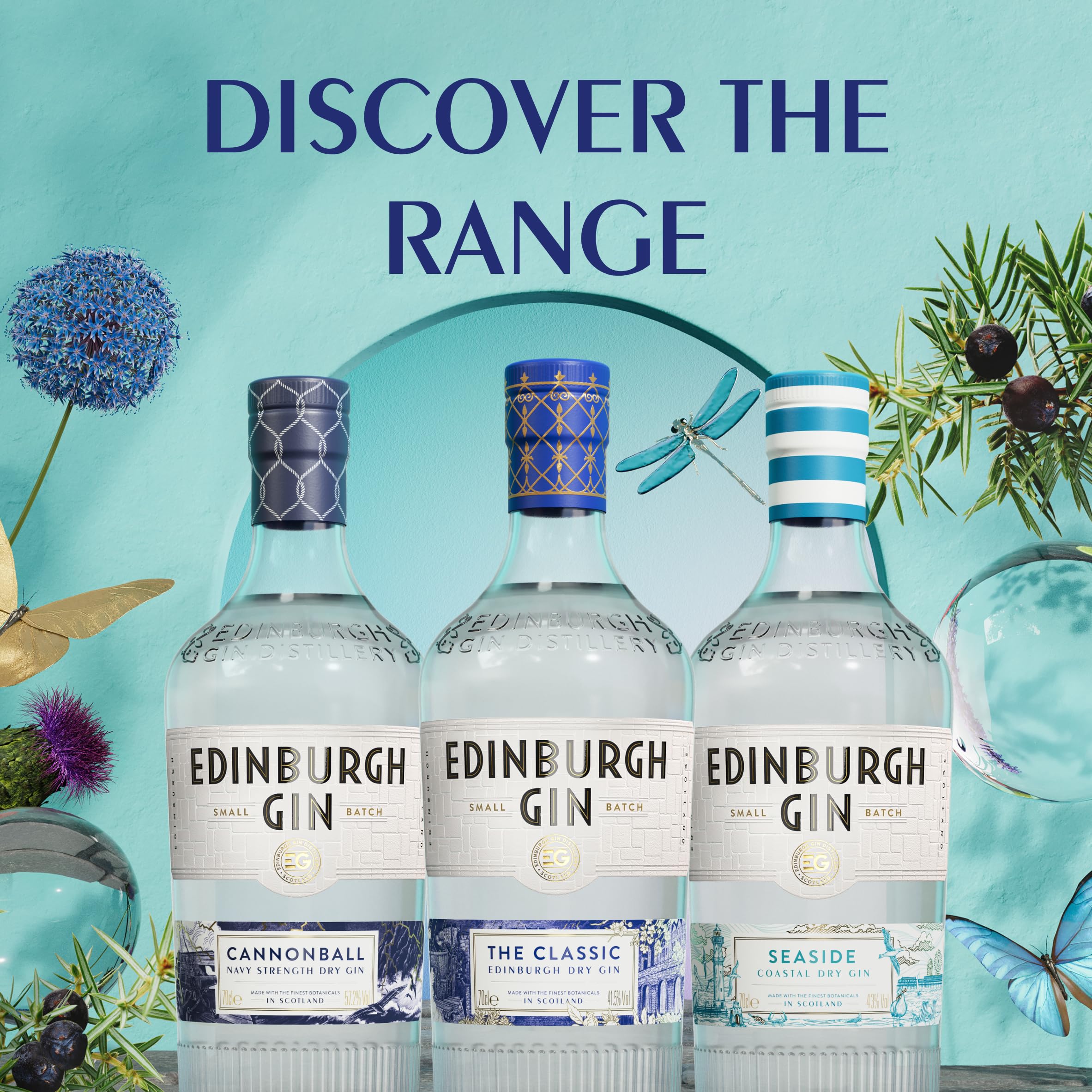 Edinburgh Seaside Gin | Maritime Botanicals | Perfekt für Gin Tonic mit Rosmarin | Silber Gewinner World Spirits Competition 2020 | 700ml | 43% vol.