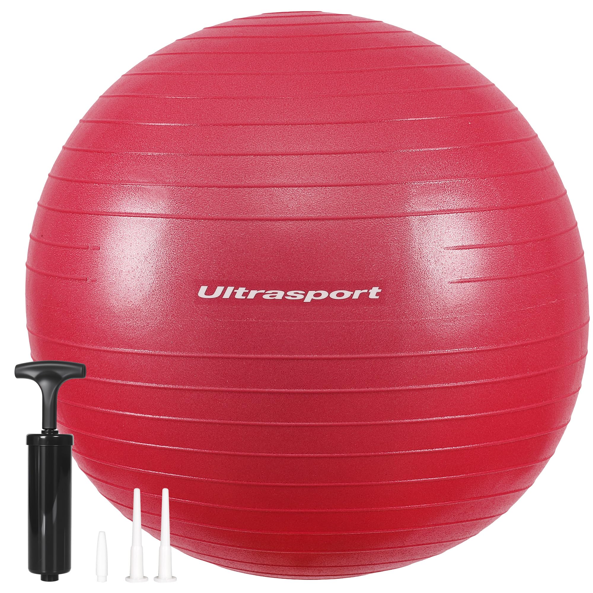 Ultrasport 45 cm Exercise Ball for Pilates, Yoga, Pregnancy, Birthing, Physio and Gym I Up to 300 kg, Non-Slip, Anti-Burst Technology including Pump Burgundy