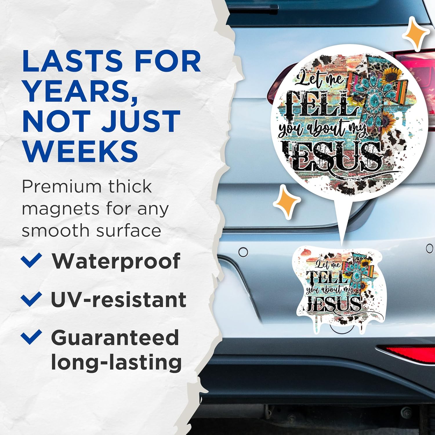 (2パック) Let Me Tell You About My Jesus マグネット - ポジティブなインスピレーションを与えるク