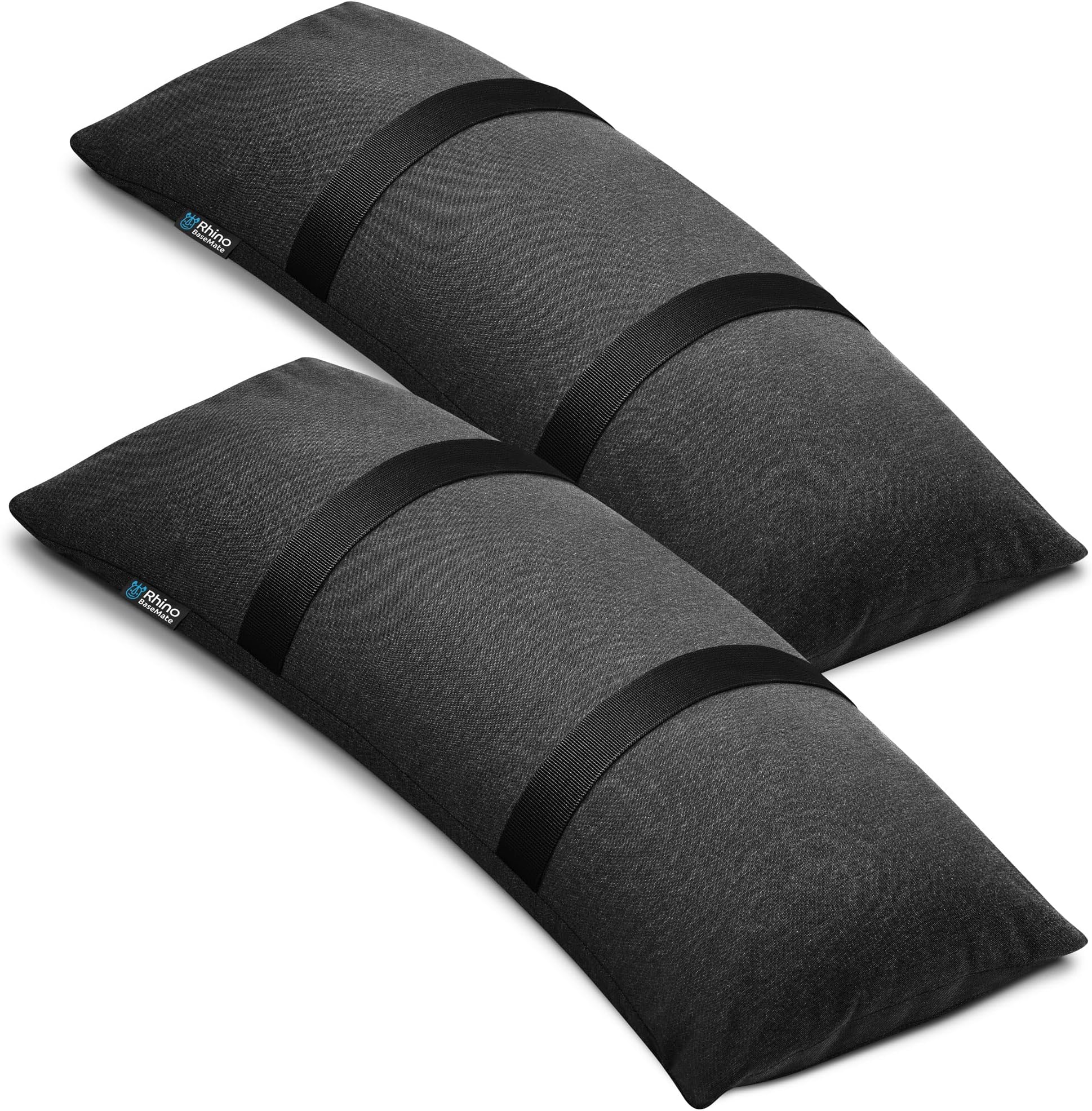 Rhino BaseMate Umbrella Base Weights 2-Pack – Outdoor Fillable Sand Bags for Umbrella Base & Stand | Heavy-Duty Weatherproof Patio Umbrella Sandbag Weights, Arched Design, Holds Up to 49 lbs Each