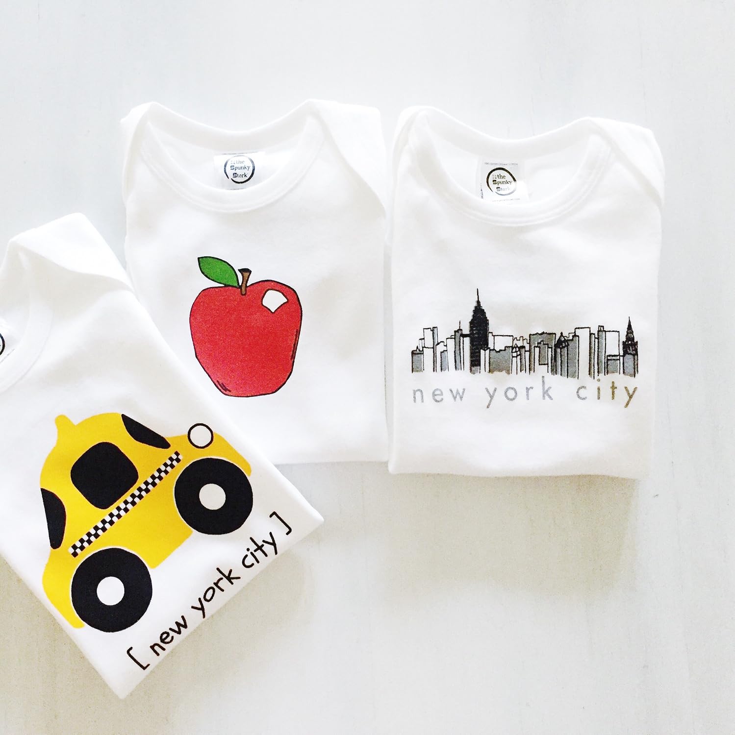The Spunky Stork Baby Boys Girls NYC New York City Newborn Bodysuit Gift Set