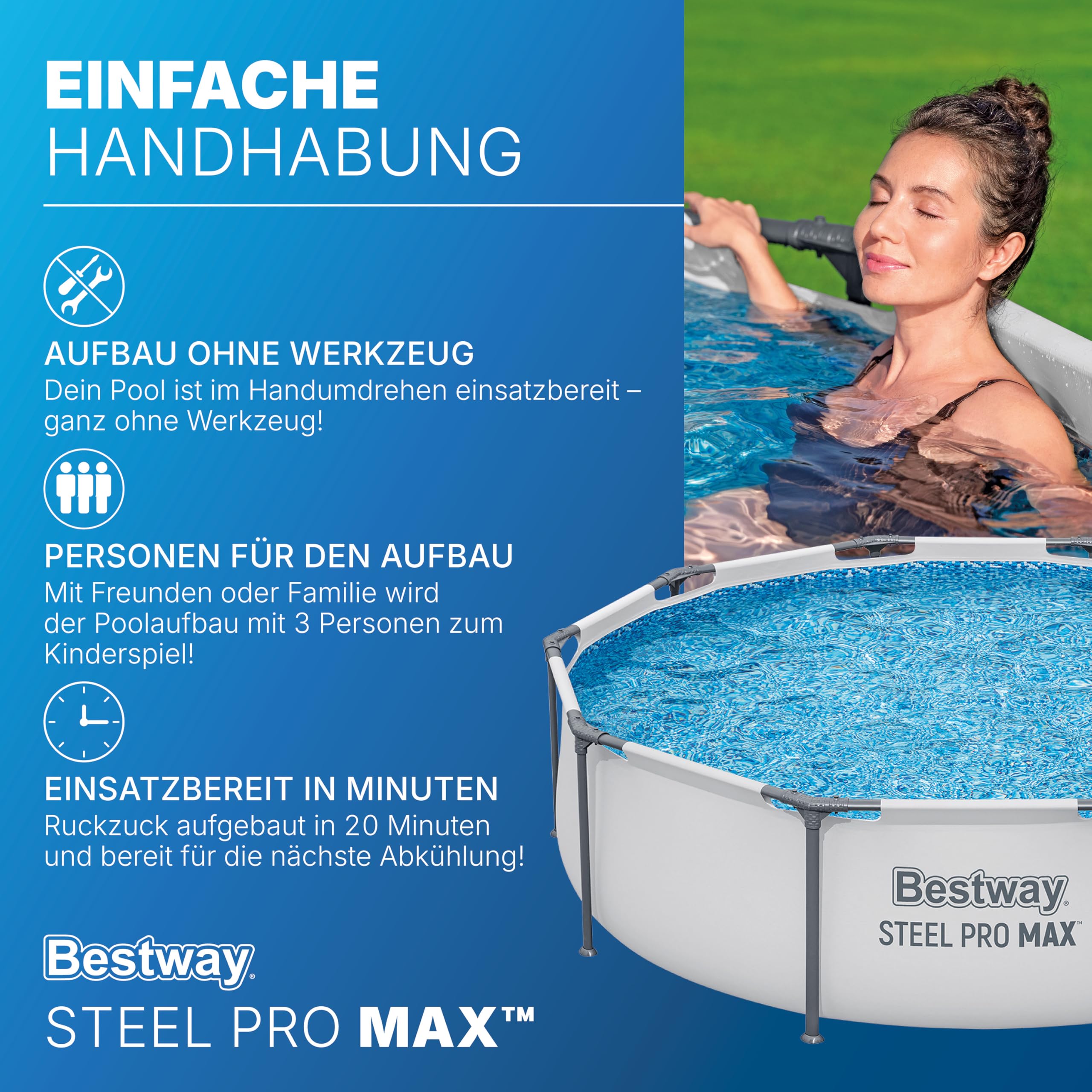 Bestway Steel Pro Max Frame Pool rund 305 x 76 cm