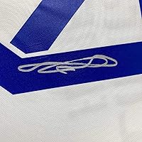 Vista 3 de Autographed/Signed Karim Benzema Real Madrid 2021-22 White Soccer Jersey Beckett BAS COA