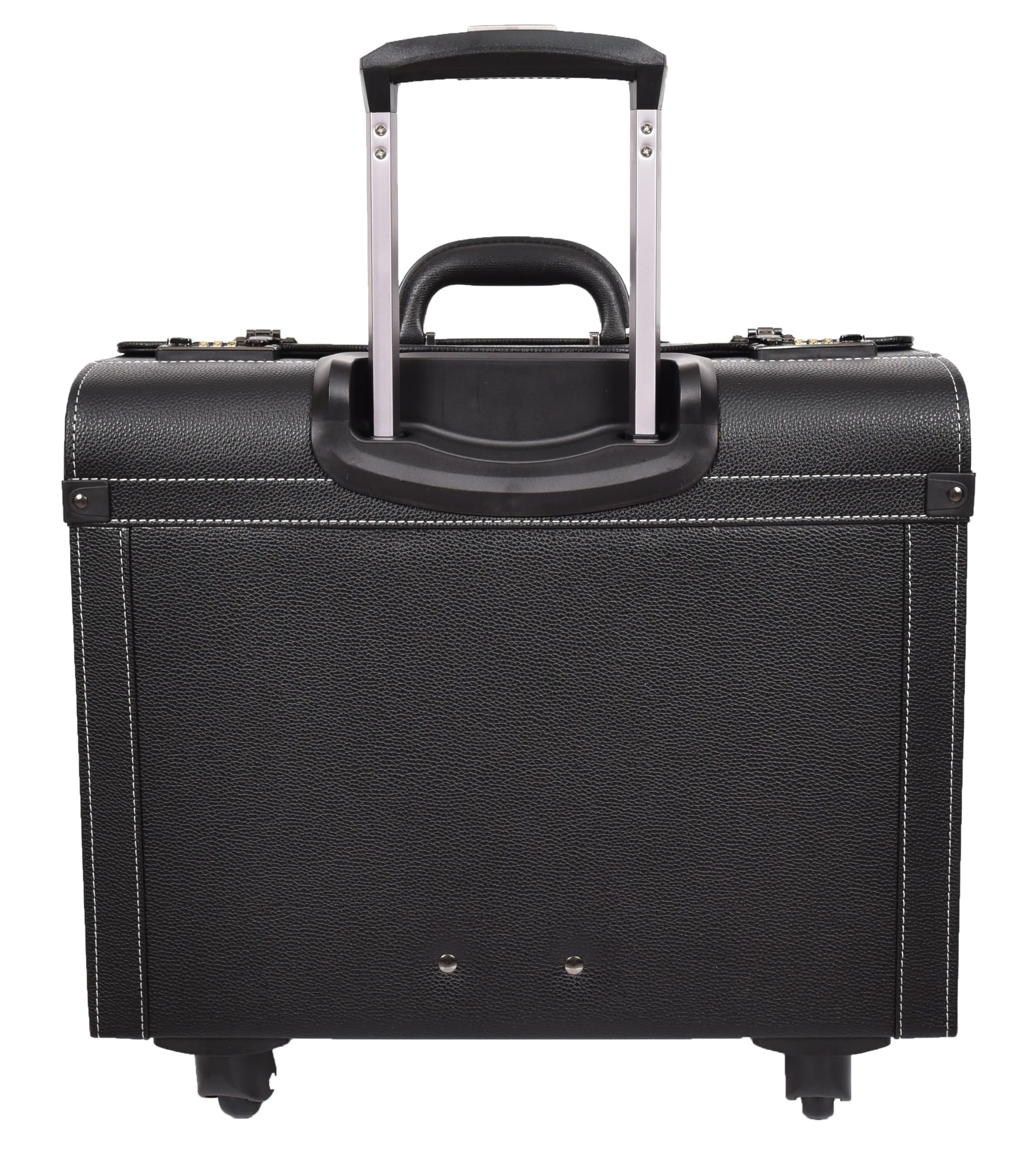 A1 FASHION GOODS Valise à roulettes en simili cuir, 4 roues, taille cabine double verrouillage, sac de voyage d'affaires Aero, Noir , L, Pilot Case Grande mallette de cabine