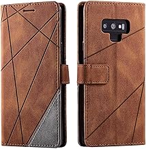 SONWO Case for Galaxy Note 9 Case, Premium Leather Flip Wallet Case Magnetic Closure Card Slots Kickstand Phone Case for Samsung Galaxy Note 9, Brown
