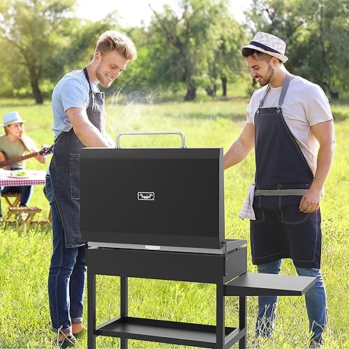 Miniatura 5 de Tapa con bisagras para parrilla Blackstone de 28 pulgadas 1517 1605 1853 1856 1839 2145, tapa dura plana superior con termómetro para plancha