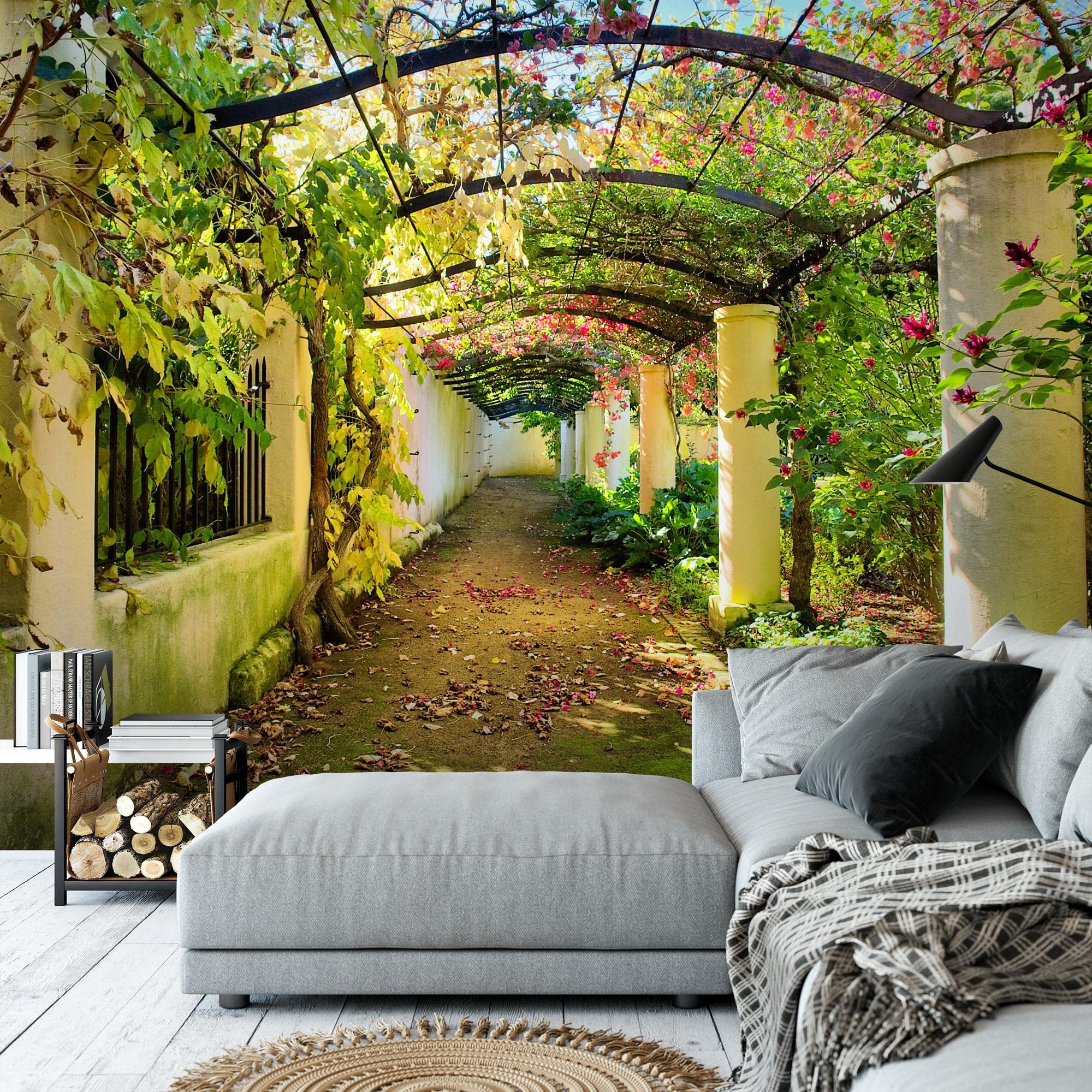 Runa Art Carta da parati fotografica 396 x 280 cm giardino Natura | Vello Decorazione Murale Soggiorno Camera Da Letto | Manifattura tedesca | verde 9003012a