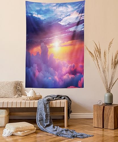 Miniatura 120 de Ambesonne Tapiz vintage, detalles de relojes mecánicos, diseño steampunk, diseño steampunk, para colgar en la pared para dormitorio, sala de estar,