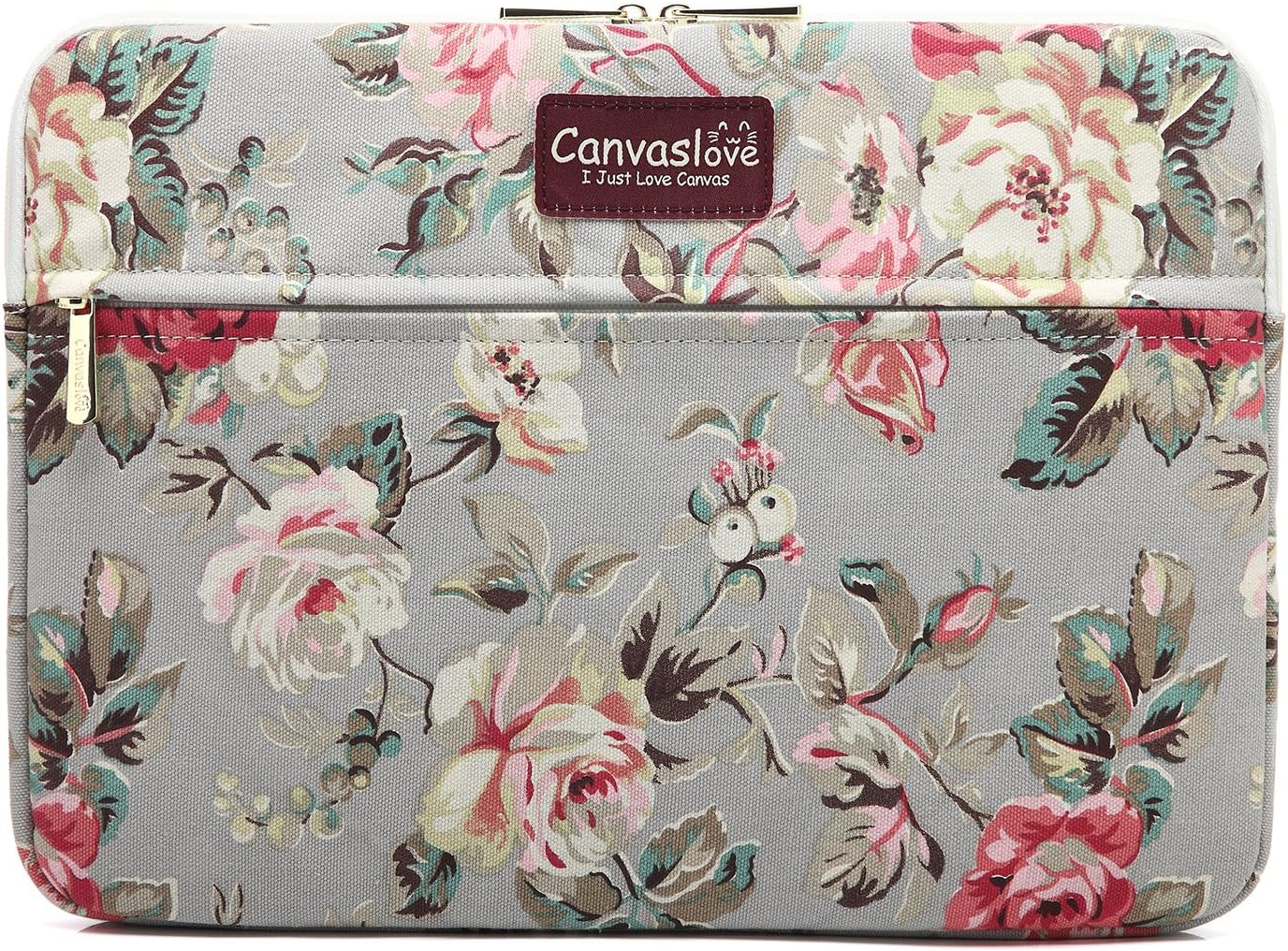 Canvaslove Rose Pattern Canvas Laptop Sleeve Case Bag with Pocket for MacBook Pro 14 inch and 14 inch-14.4 inch HP, Lenovo, Dell, ASUS, Acer Notebook Computer - Image 7