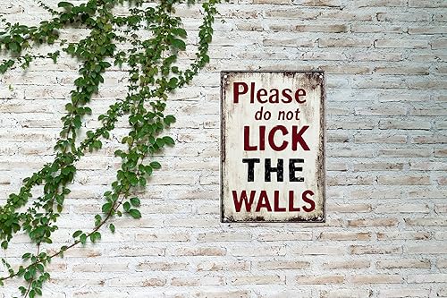 Miniatura 6 de Letrero de metal retro con texto en inglés Please Do Not Lick The Walls vintage, adecuado para el hogar, calle, tienda, garaje, bar, granja, jardín,