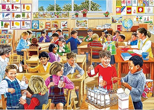 Miniatura 5 de Rompecabezas de 4 x 500 piezas para días escolares, 4 rompecabezas en 1 caja, rompecabezas escolar, rompecabezas sostenible para adultos, tablero