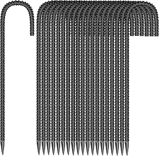 ESSFF 20 Pack 12-Inch Galvanized Steel J-Hook Garden Stakes - Heavy Duty Anchors for Tents, Fences, Trampolines & Plants