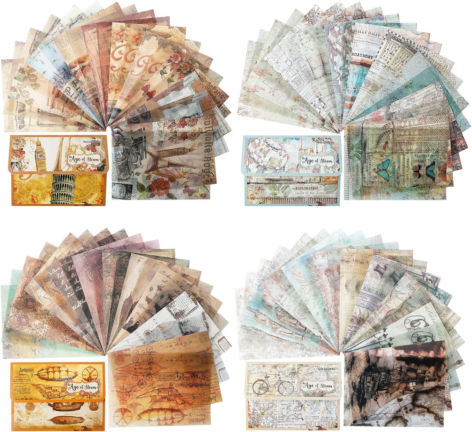 Scrapbook Supplies Pack (400 Pieces) For Art Journaling Bullet Junk Journal Supplies Planners DIY Vintage Stickers Craft Kits Notebook Collage Album Aesthetic Picture Frames (Nature&Art - View #7