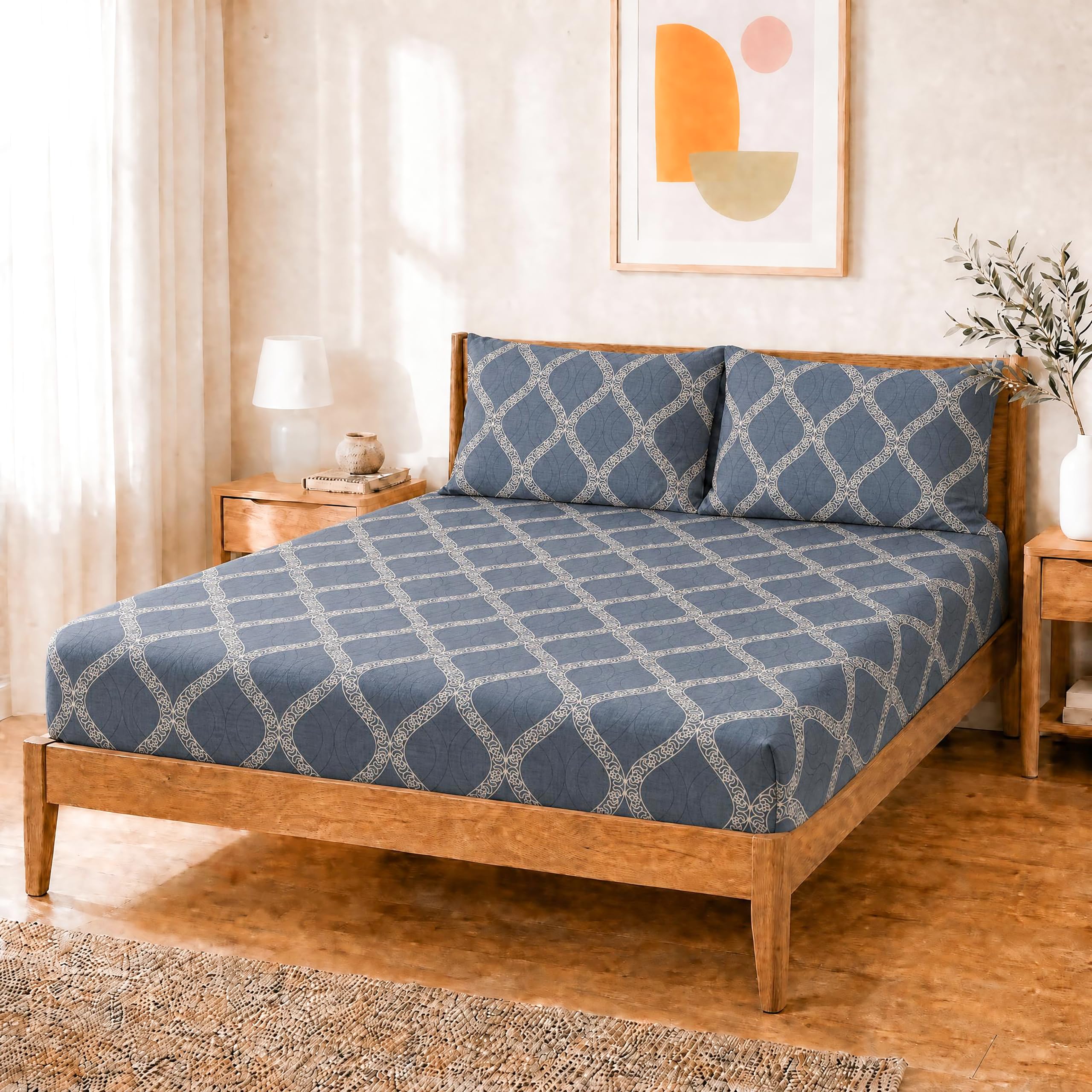 Salt Earth Queen Fitted Sheet - Cotton Feel & Deep Pocket -17