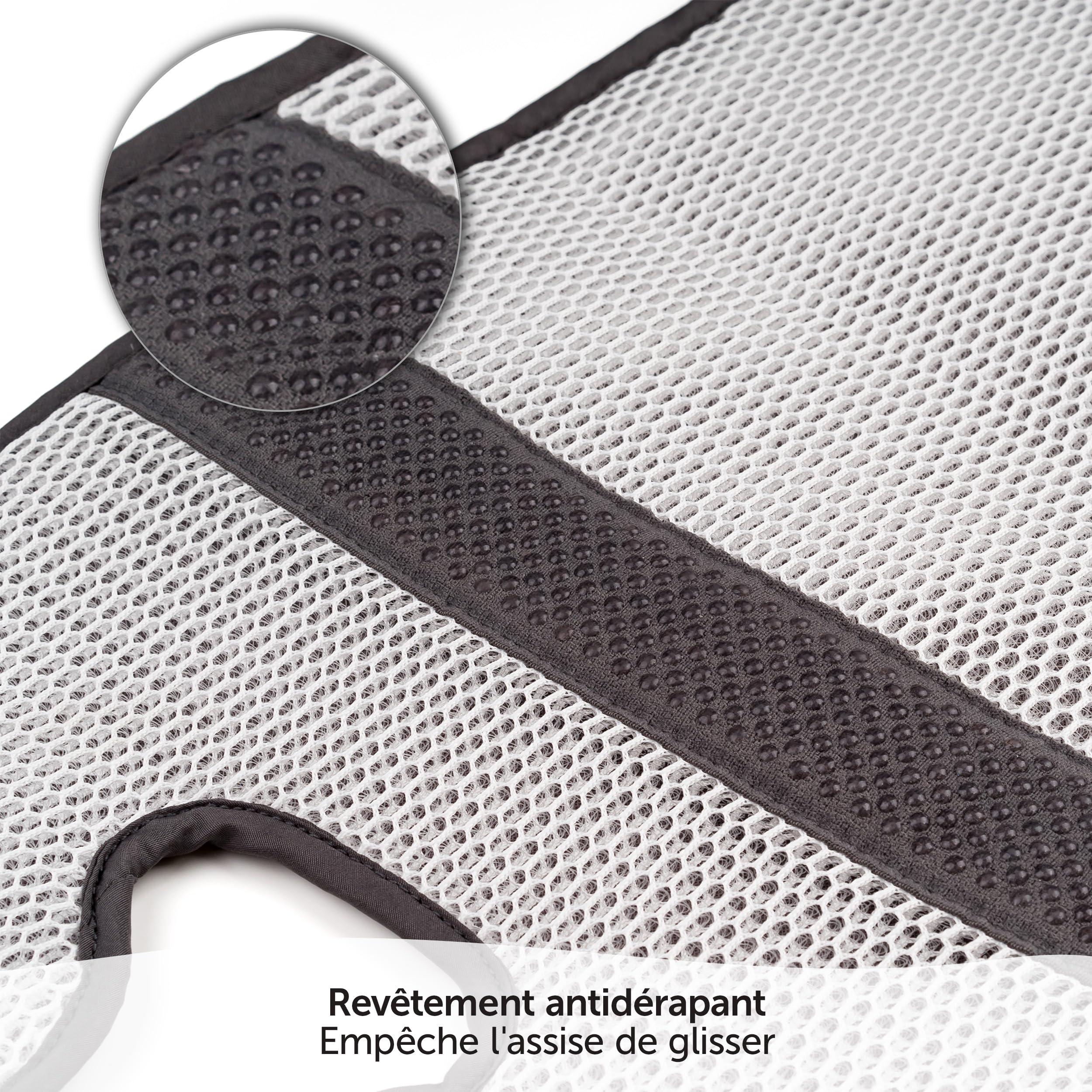 Zamboo Assise Universelle Poussette Été, Également Coussin Siege Auto et Cosy Respirant, Réduit Transpiration, Rafraîchit Bébé, Protège des Taches, Gris