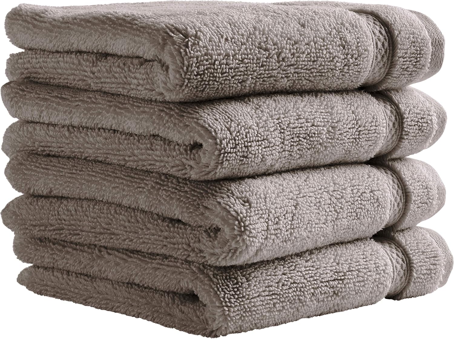 Amazon Brand – Stone & Beam Heavyweight Turkish Cotton Washcloth Set, Set of 4, Heather