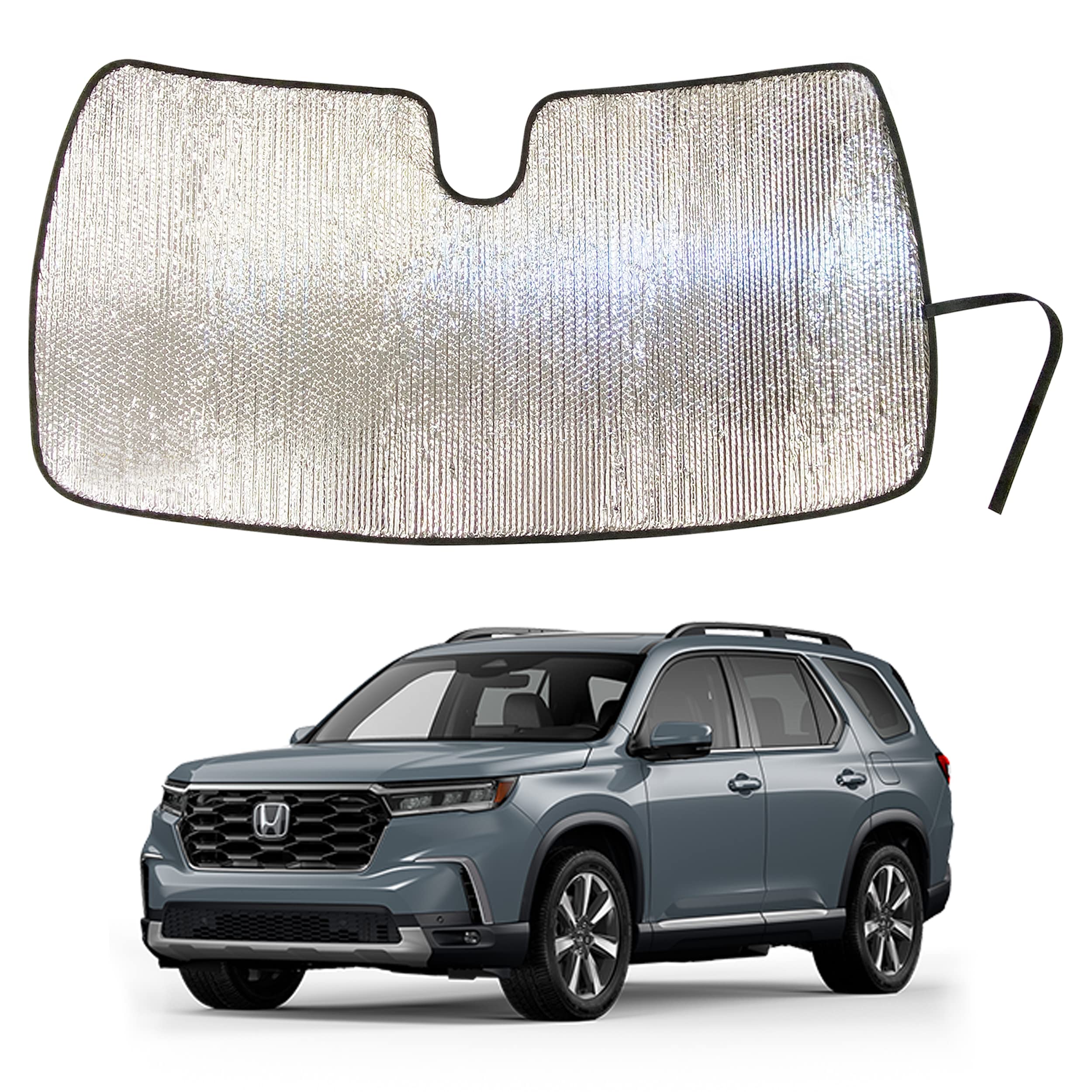 YelloPro AutoCustom Fit Reflective Front Windshield Sunshade Sun Shade for 2023 Honda Pilot SUV, Sport, EX-L, TrailSport, Touring, Elite, UV Reflector Sun Visor Protector Blocks [Made in USA]