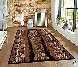 Pharaoh Ancient Egypt King TUT Egyptian Carpet Area Rug (5’ 3” X 7’ 5”)
