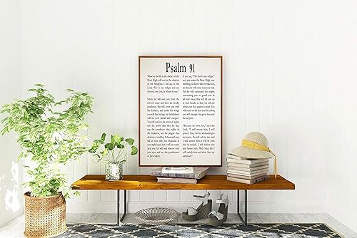 Miniatura 10 de Impresión del Salmo 91  Arte de pared del Salmo  Regalo cristiano para amigos, hijo, hija  Sé fuerte, coraje  Recórate (8 x 10, pergamino)