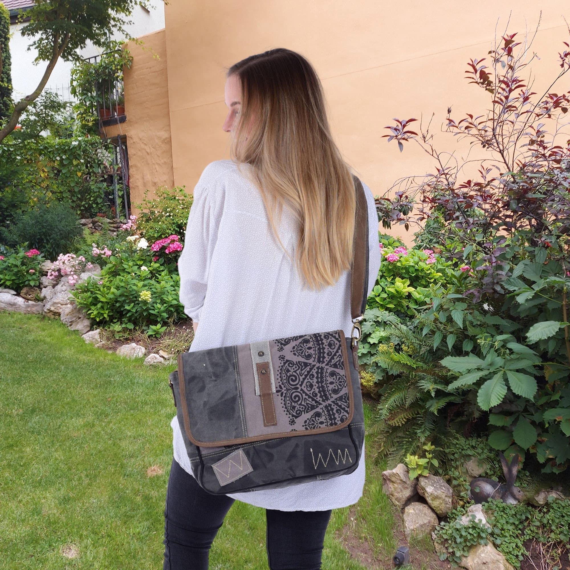 Sunsa Damen Umhängetasche. Canvas Messenger Tasche. Große Vintage Crossbody bag. Schultertasche und Handtaschen Geschenkideen für Frauen