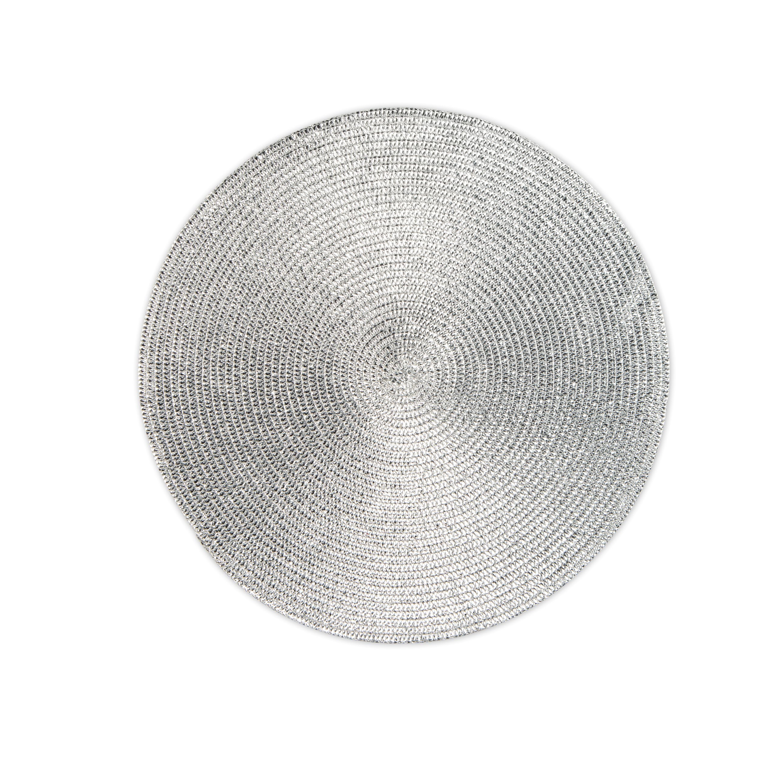 Excelsa 6er Set Platzset rund Ø 36 cm Polypropylen Silber