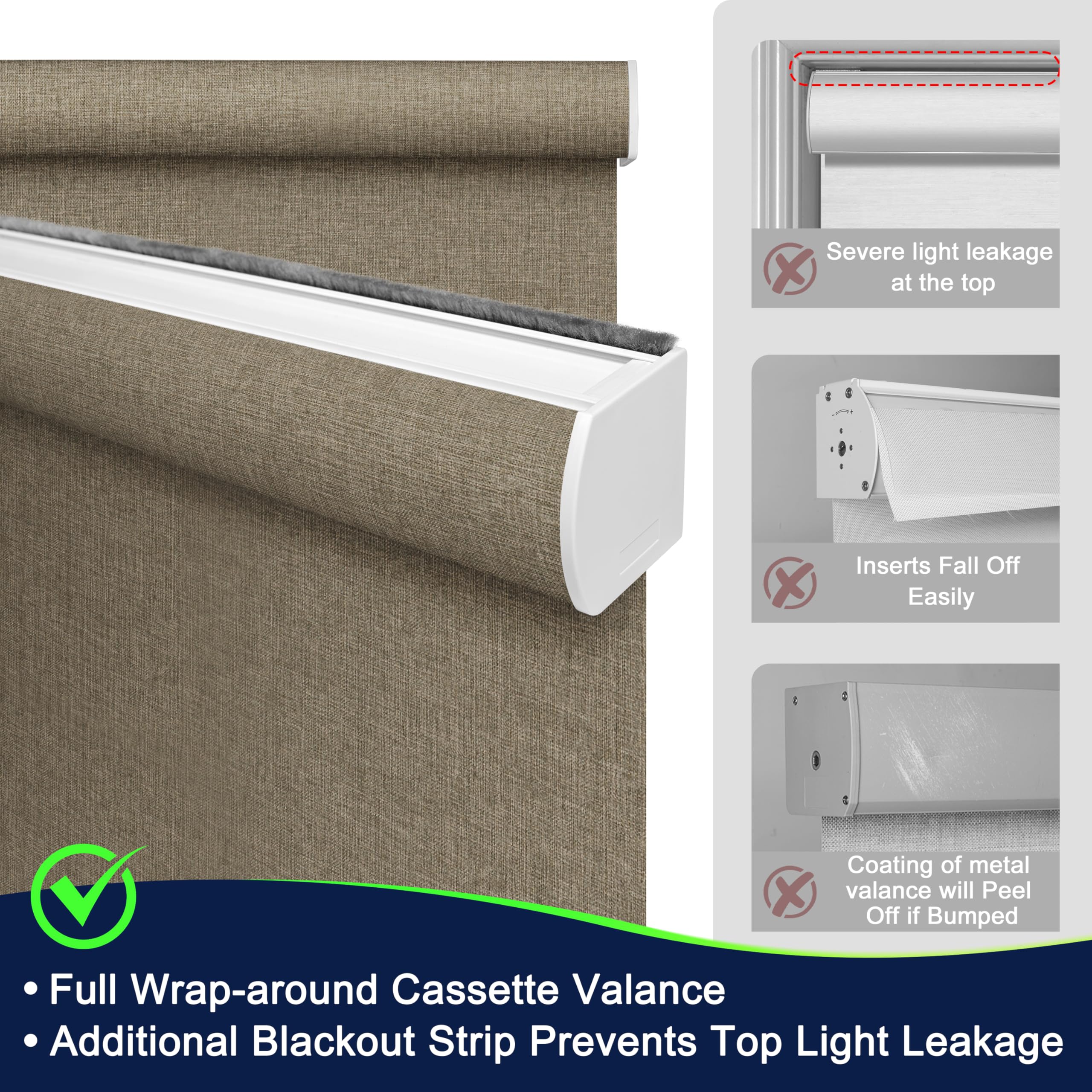 BERISSA Motorized Blinds With Remote,Blackout Smart Blinds For Windows,Jacquard Fabric,Remote Control,Thermal Insulated Automatic Blinds,Electric Blinds With USB/Solar Pannel.Jacquard White