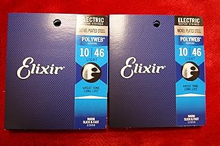 Elixir Polyweb 12050 electric 10-46 light guitar strings (2 PACKS)