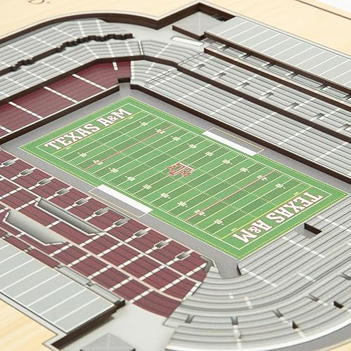 Vista 3 de YouTheFan - Póster para pared de la NCAA, vista de estadio en 3D de 5 niveles, Marrón