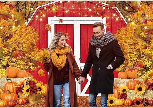 Miniatura 3 de Telón de fondo rojo de cosecha de otoño de 8 x 6 pies para fotografía, otoño, calabaza, hojas de arce, fondo de día de Acción de Gracias, baby